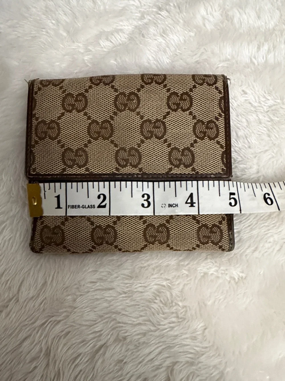 Gucci Brown Beige GG Canvas Bifold Wallet - Picture 12 of 13